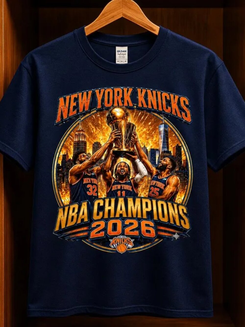 New York Knicks NBA Champions 2026 Graphic T-Shirt  Basketball Fan Tee